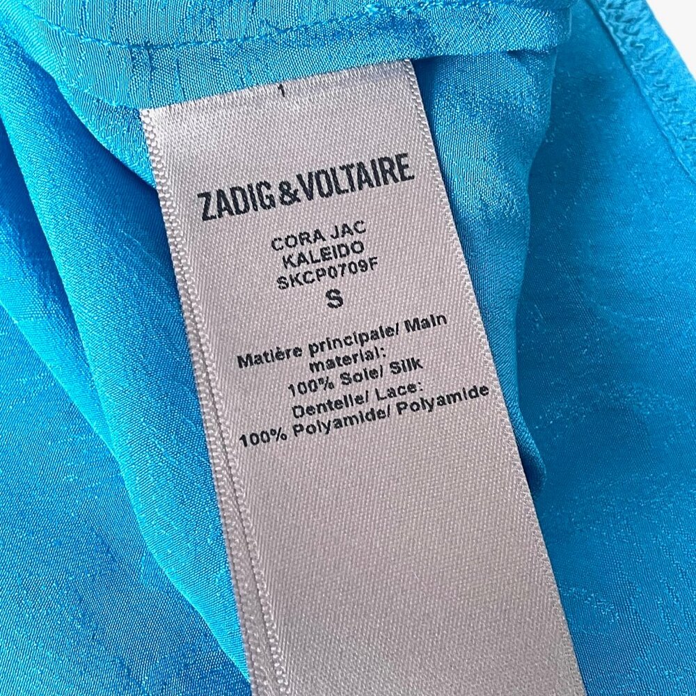 Zadig & Voltaire Cora Jac Kaleido Silk Lace Trim Camisole S - Picture 9 of 11